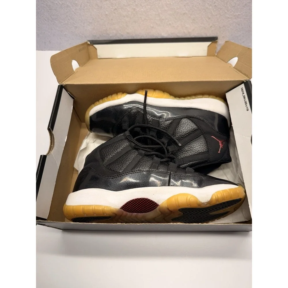 Nike Air Jordan 11 Retro Low GS 72-10 Black/Gym Red Size 4.5Y (378038-002)